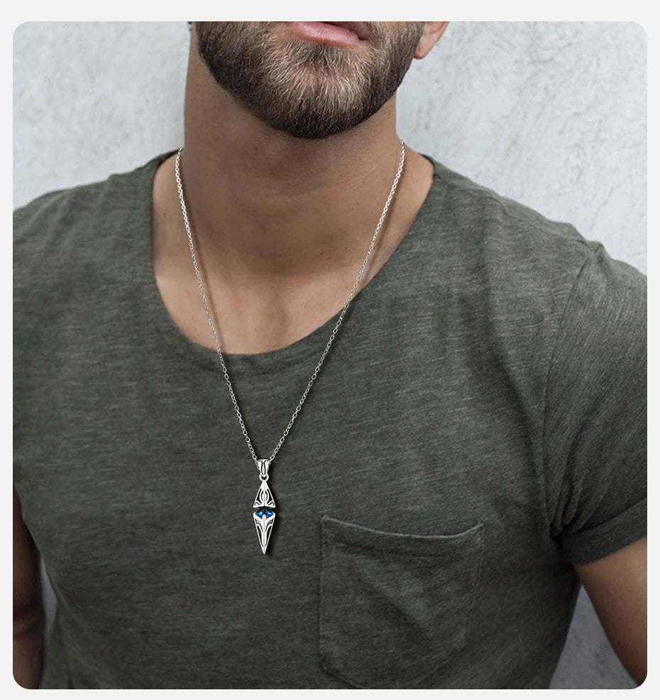 Blue Stone Cube Pendant by Tinkers - Energy and Balance