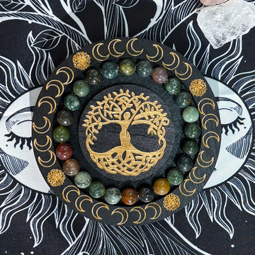 Tinkers Eternal Stone 8mm Indian Agate Beaded Bracelet Wealth - Apparel & Accessories > Jewelry > Bracelets