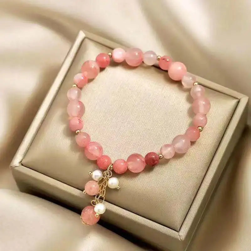 Handcrafted Pink Crystal Bracelet for Women's Healing Energy by Tinkers