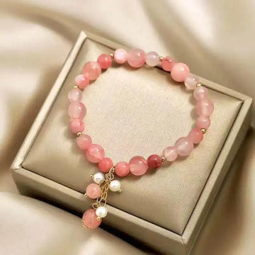 Handcrafted Pink Crystal Bracelet for Women's Healing Energy by Tinkers