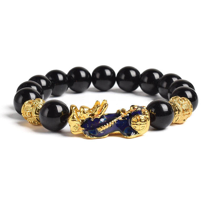 Tinkers Pi Xiu Tiger Eye Beads Bracelet Feng Shui Pixiu Good Luck -