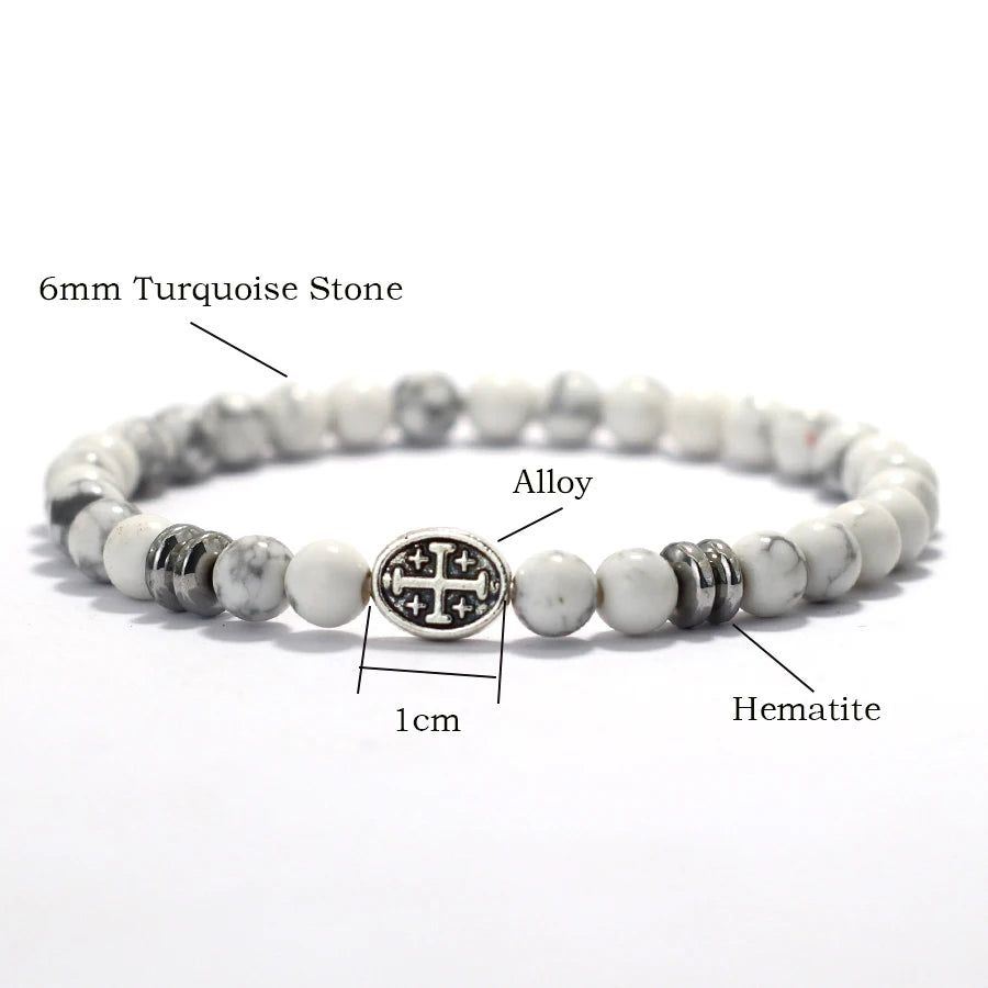Natural Stone Viking Beaded Bracelet for Men | Lava, Obsidian & Tiger Eye
