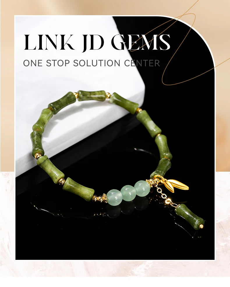 Tinkers JD Southern Jade Bamboo Leaf Pendant Bracelet Limited -