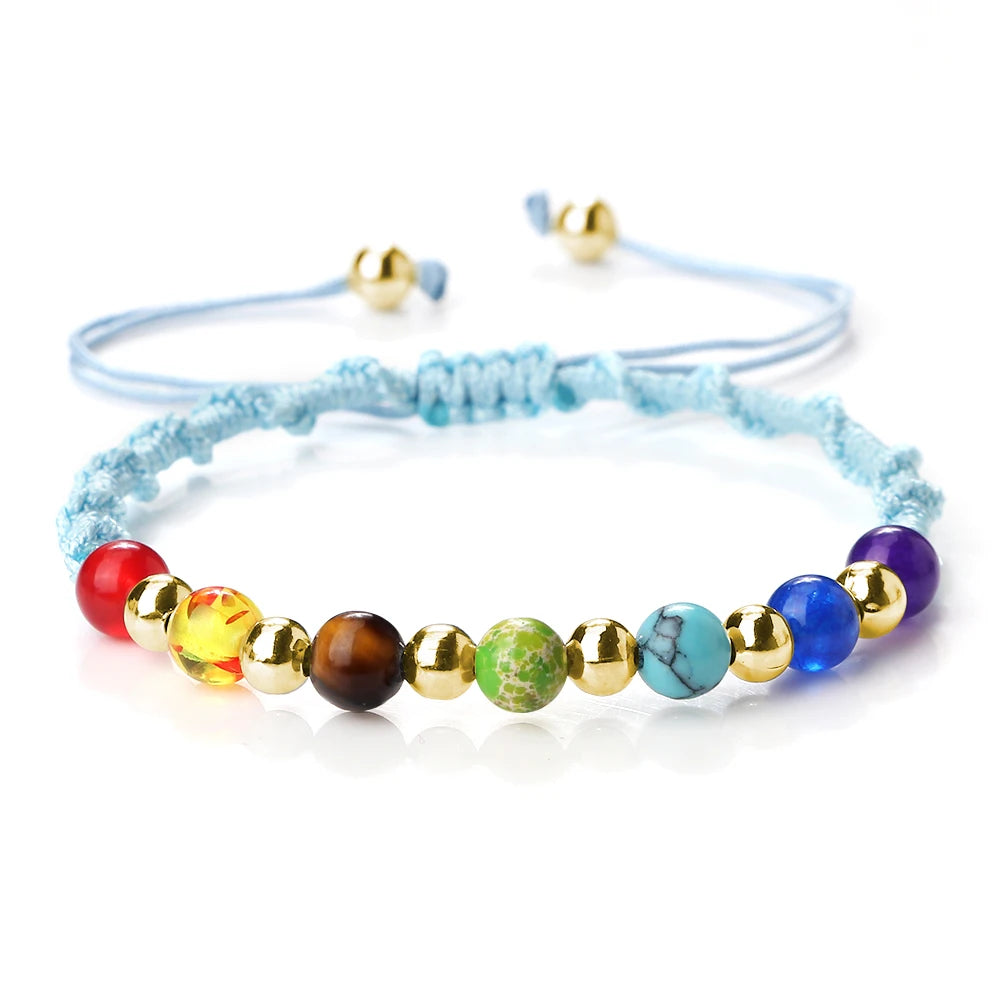 7 Chakra Gemstone Bracelet For Balance Unisex By Tinkers