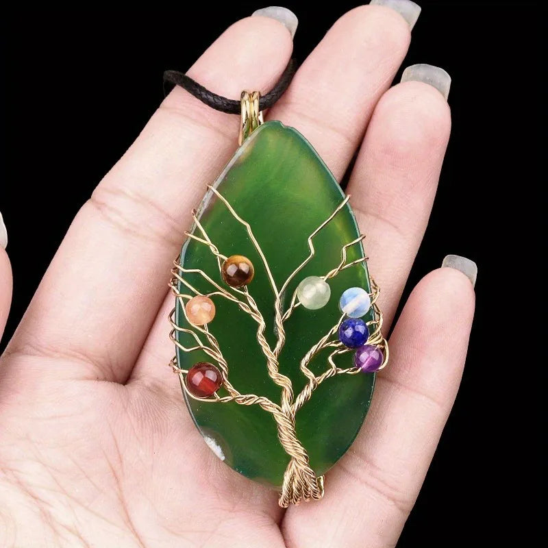 Agate Pendant Necklace By Tinkers Handcrafted Natural Stone Balance For Women