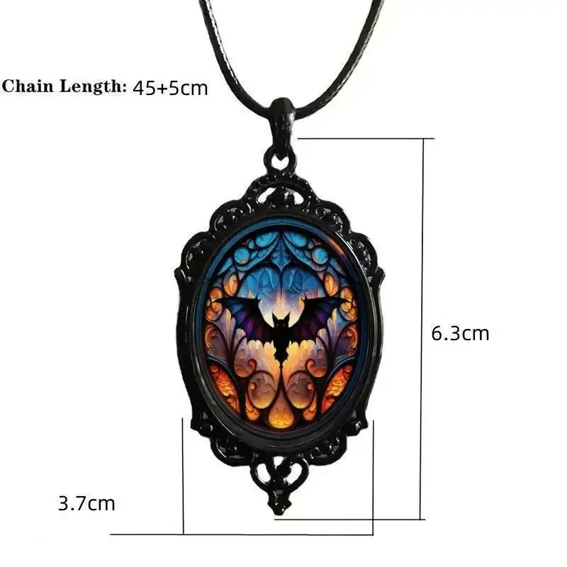 Gothic Zauberer Fledermaus Kürbis Halskette Vampir Halloween Schmuck Geschenk