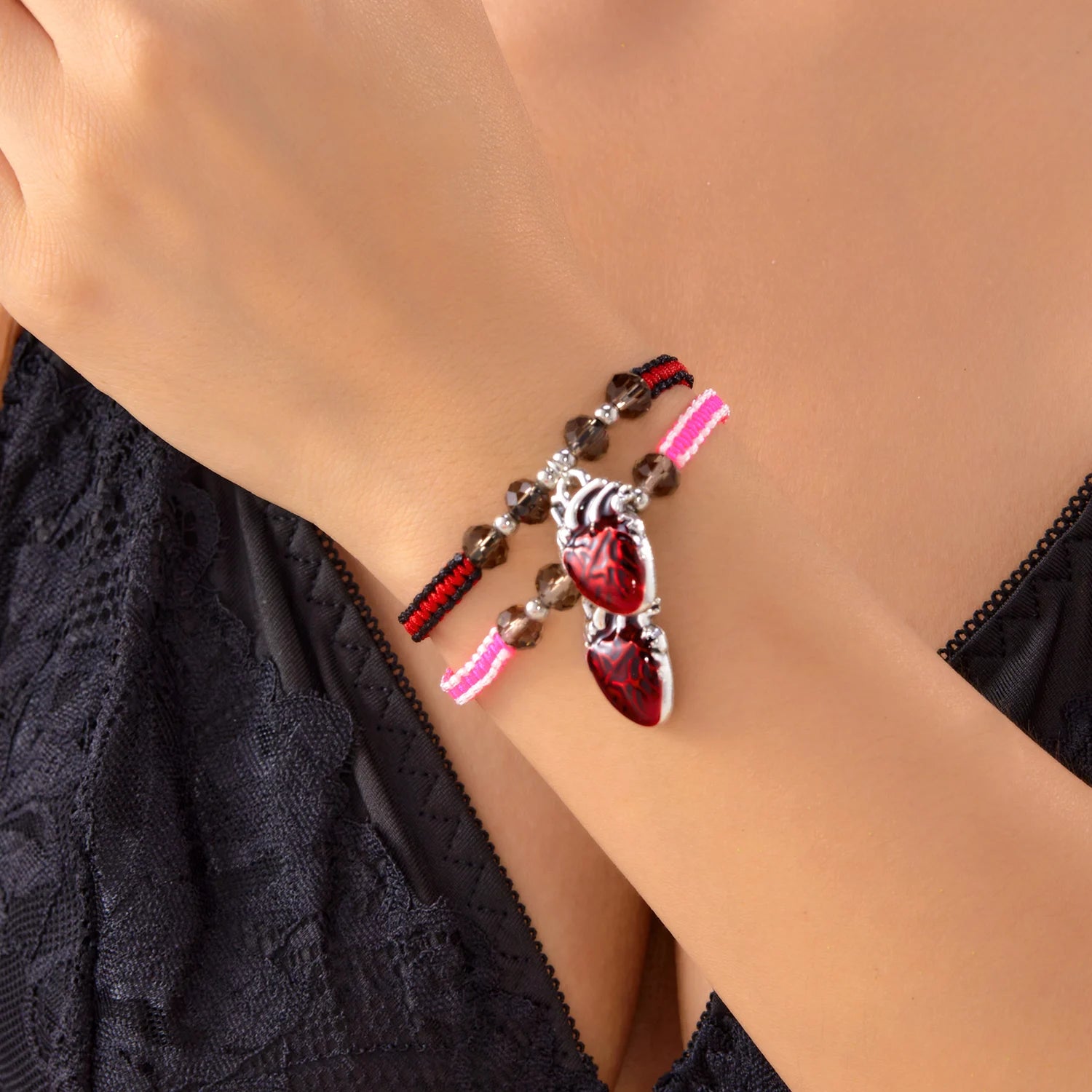 Halloween Ghost Pumpkin Cat Pendant Crystal Bracelet Energy