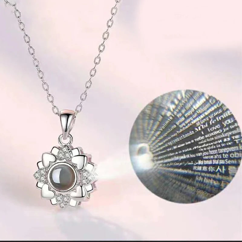 Tinkers Projection Necklace 100 Languages I Love You Pendant -