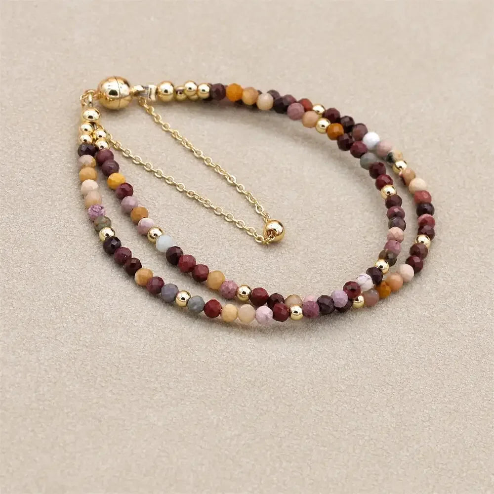 Tinkers Double Layer African Jasper Beads Bracelet Magnetic Strand - Apparel & Accessories > Jewelry > Bracelets