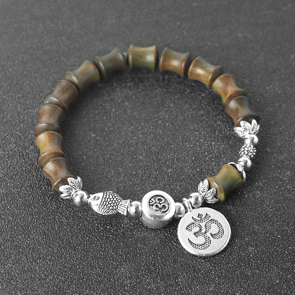 Bambusperlen-OM-Armband von Tinkers – Spirituelles Gleichgewicht
