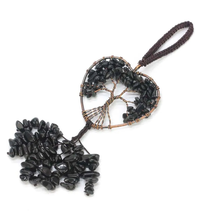 Natural Chakra Crystal Pendant – Tree of Life Gemstone Charm