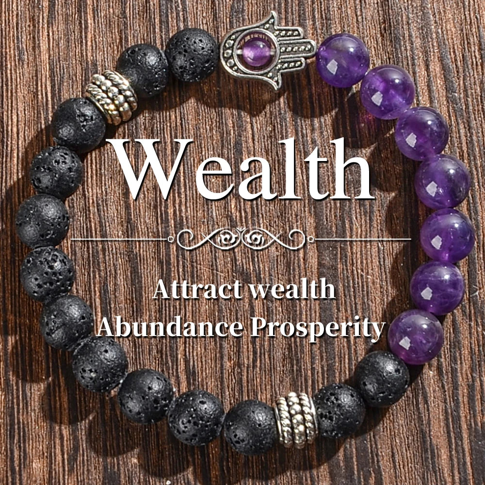 Natural Tiger Eye Amethyst Bracelet Protection For Women