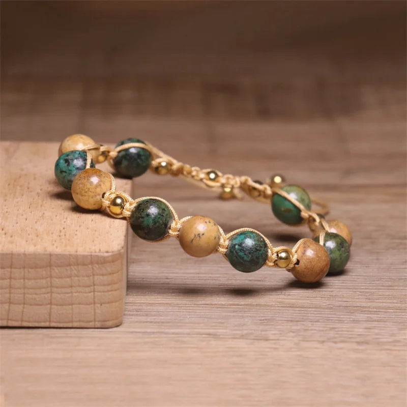 Tinkers Bohemian Picture Jasper Beaded Bracelet Exclusive Turquoise -