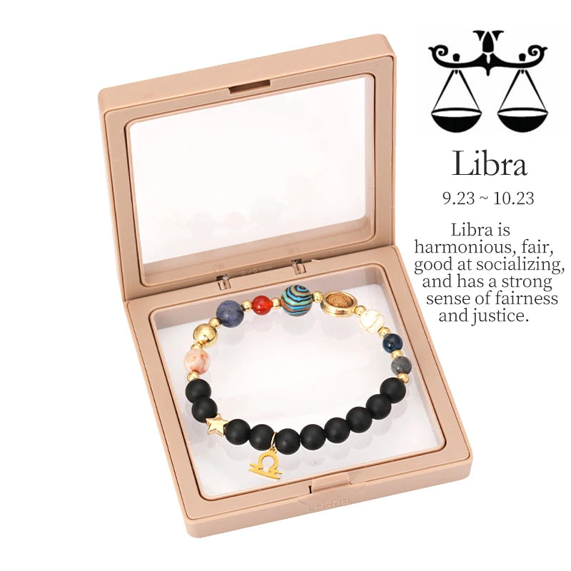 Tinkers Planet Bracelet Eight Planets Stones Zodiac Signs Gift -