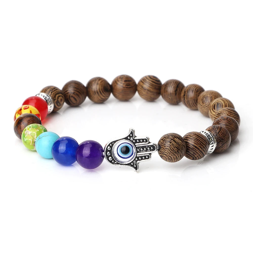 Handcrafted Natural 7 Chakra Tiger Eye Bracelet for Men by Tinkers