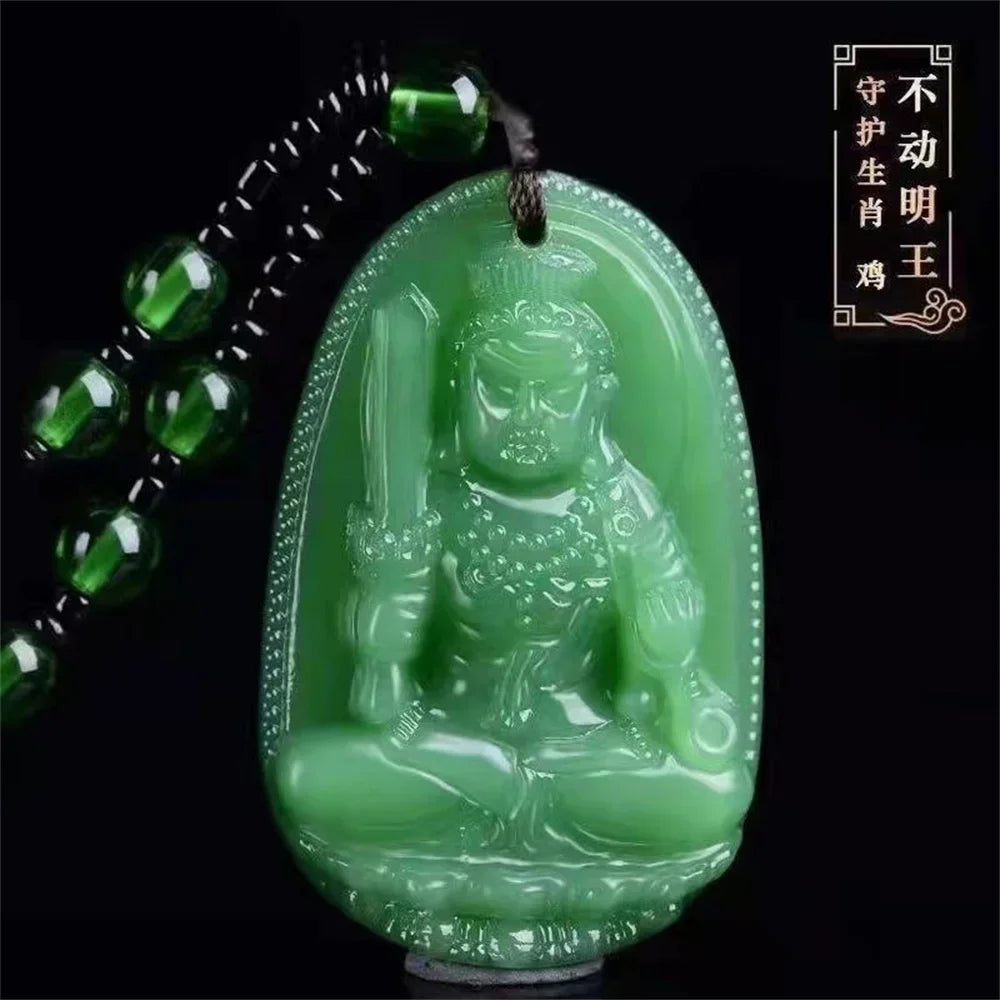 Jade Guanyin Anhänger Halskette Schutz Heilung Handarbeit