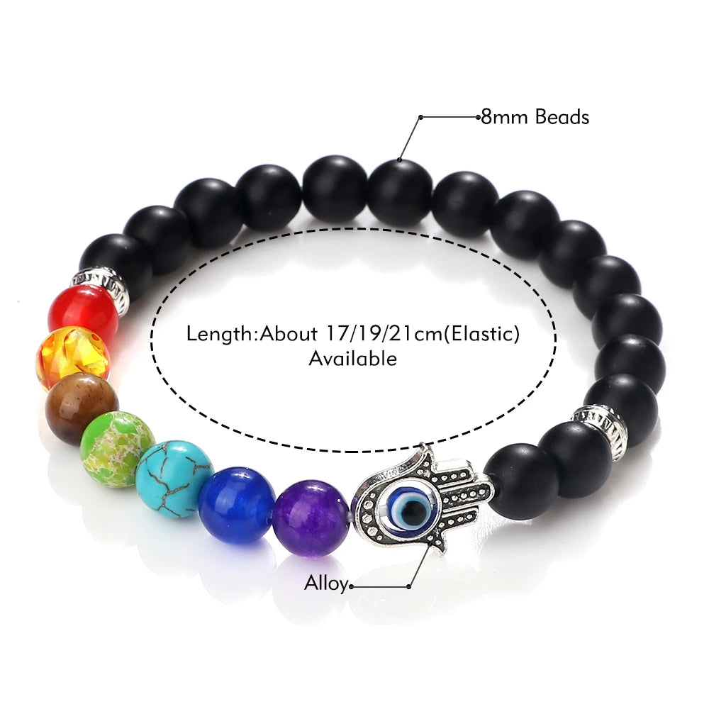 Handcrafted Natural 7 Chakra Tiger Eye Bracelet for Men by Tinkers