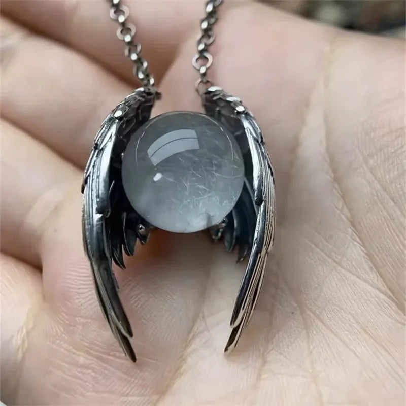 Ghost Wing Crystal Retro Necklace Personalized Pendant