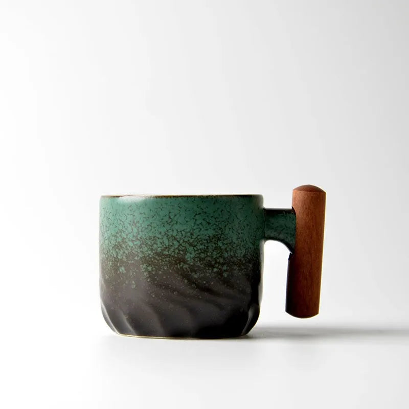 Tinkers Handmade Exquisite Coffee Cup With Wooden Handle Mug - Home & Garden > Kitchen & Dining > Tableware > Drinkware > Mugs
