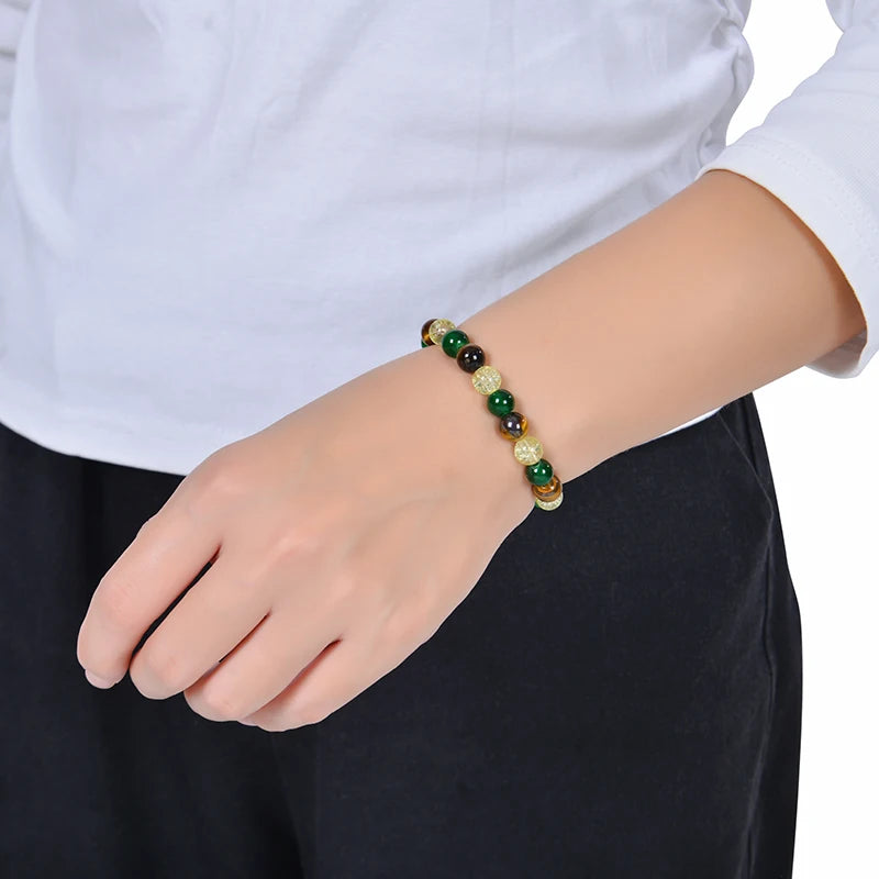 Natural Healing Crystal Bracelet Stone Beads Wealth Luck