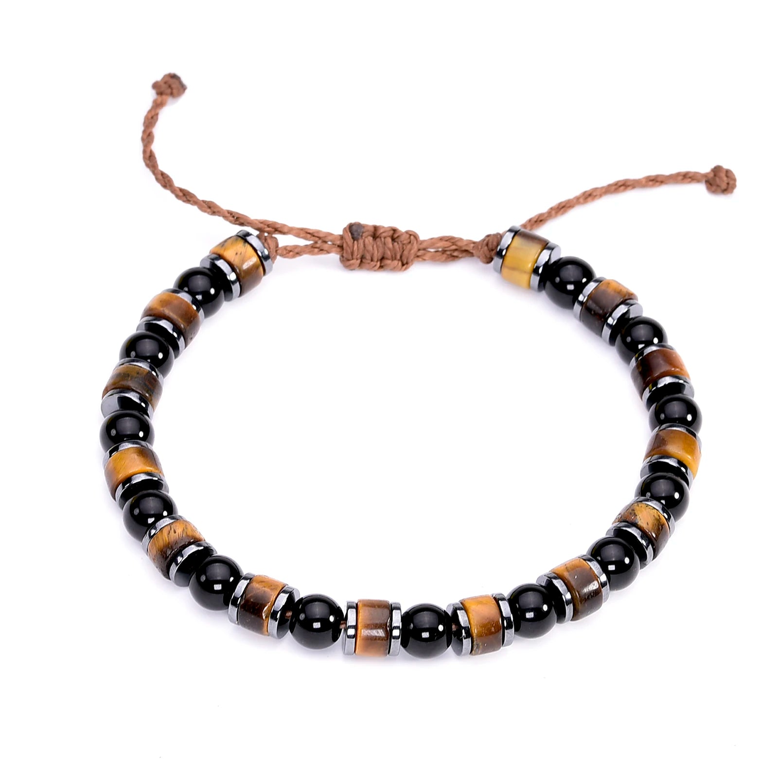 Handcrafted Tiger Eye Obsidian Hematite Bracelet for Women's Protection and Luck by Tinkers