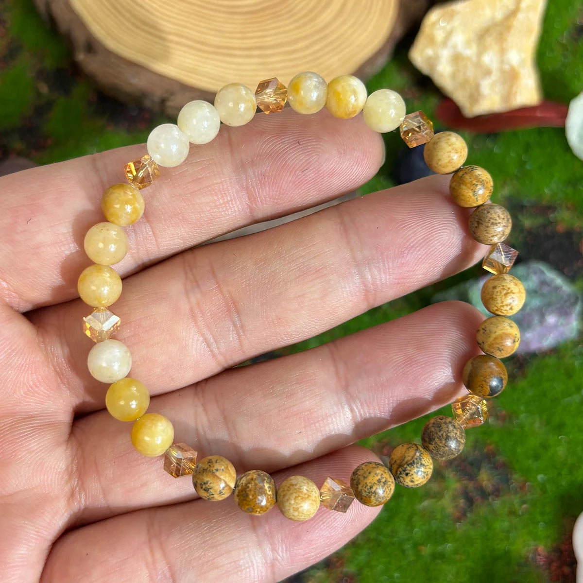 Tinkers Citrine Natural Stone Bracelet Unisex Abundance Success 6mm - Apparel & Accessories > Jewelry > Bracelets