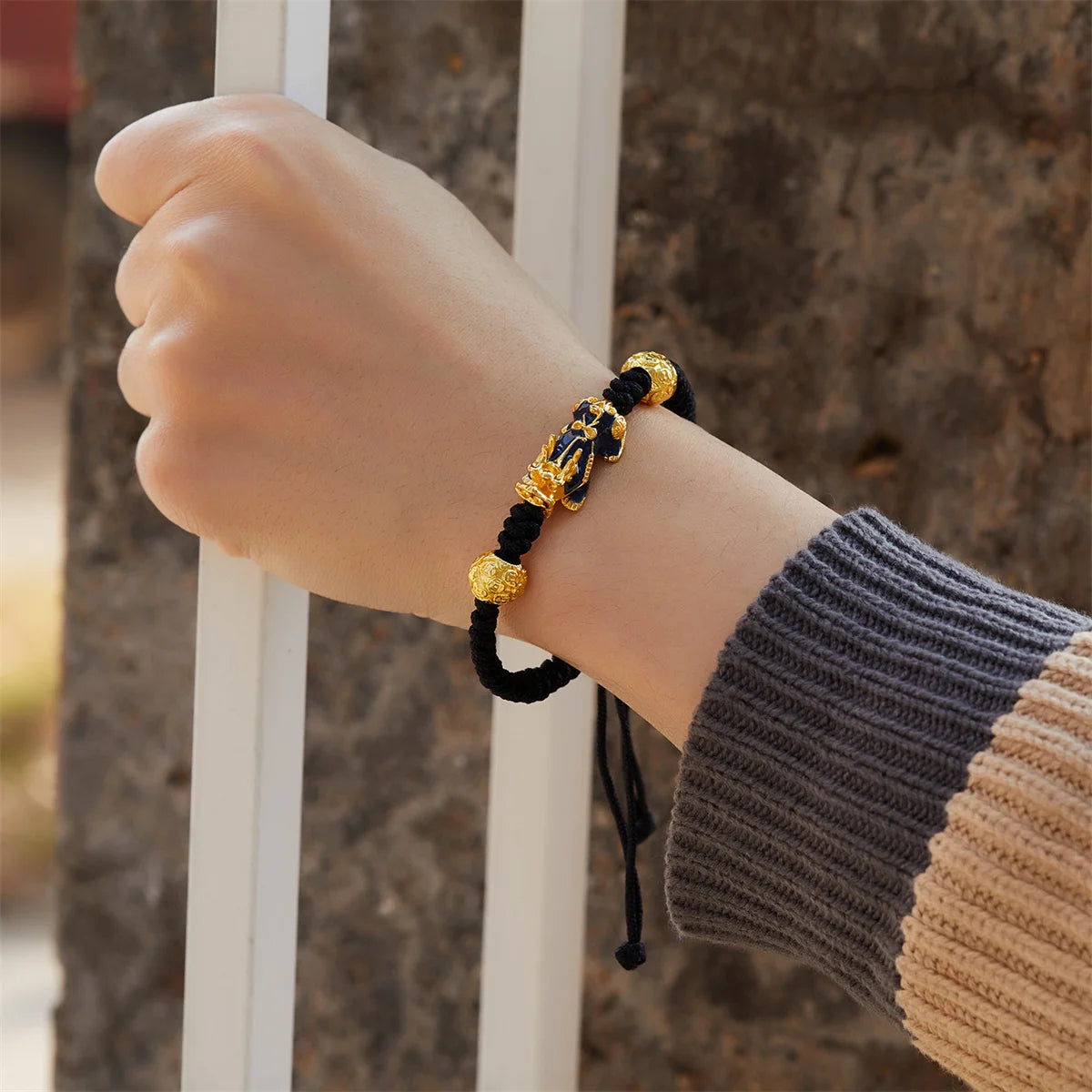 Natural Stone Pixiu Wealth Bracelet by Tinkers Unisex