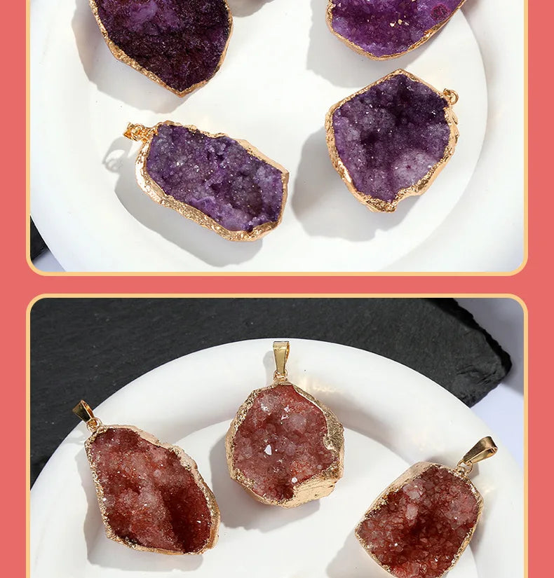 Agate Geode Pendant Protection Healing Handmade Unisex