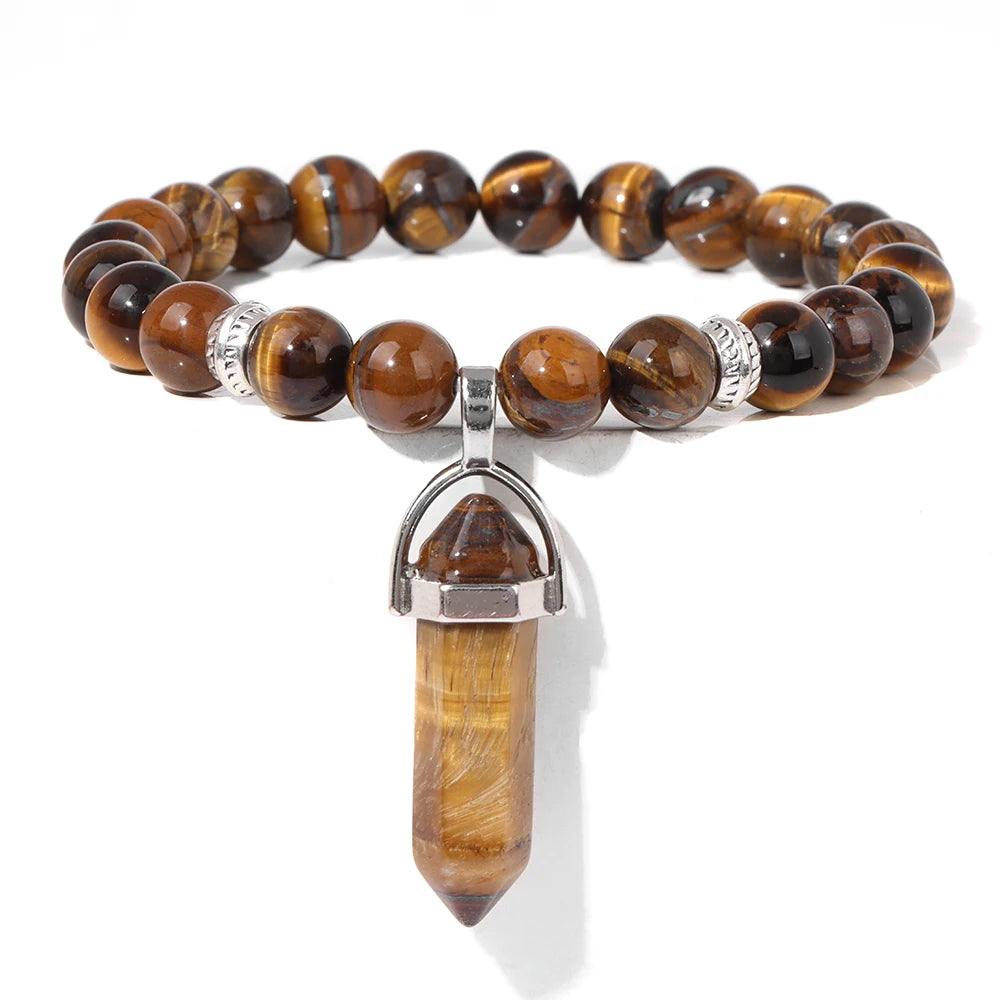 Unisex Natural Tiger Eye Bracelet for Healing Balance by Tinkers