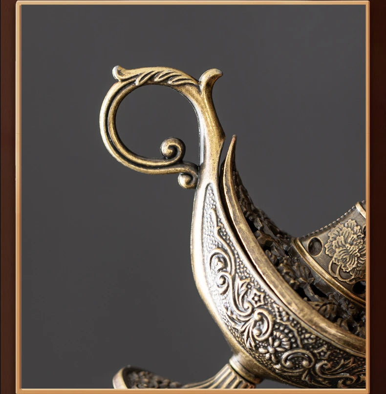 Tinkers Aladdin Genie Lamp Incense Burner Alloy Tea Ceremony Decor - Home & Garden > Decor > Home Fragrance Accessories > Incense Holders