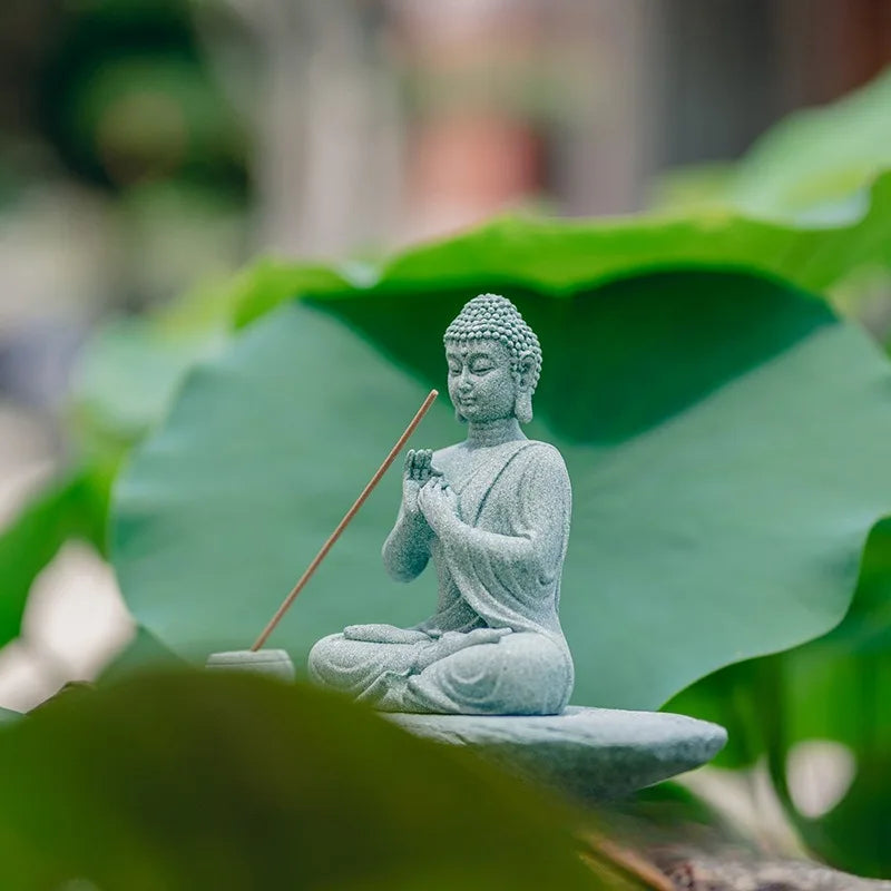 Tinkers Meditating Buddha Statue Zen Decor Incense Holder Home Desk -