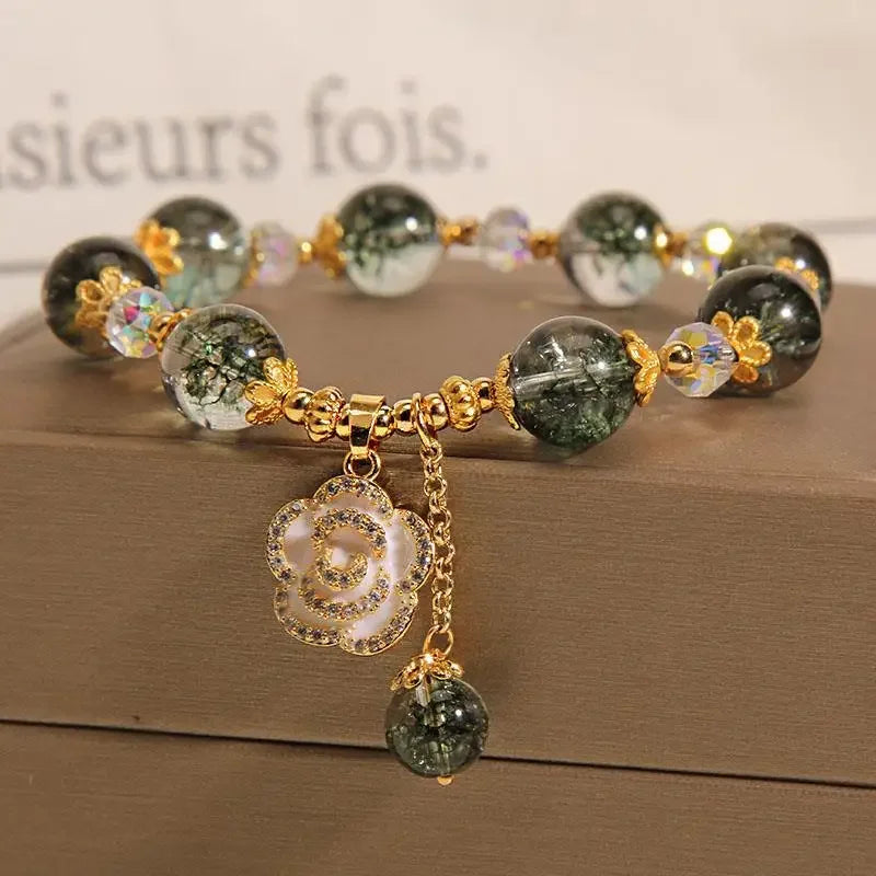 Handcrafted Healing Green Crystal Bracelet for Women by Tinkers