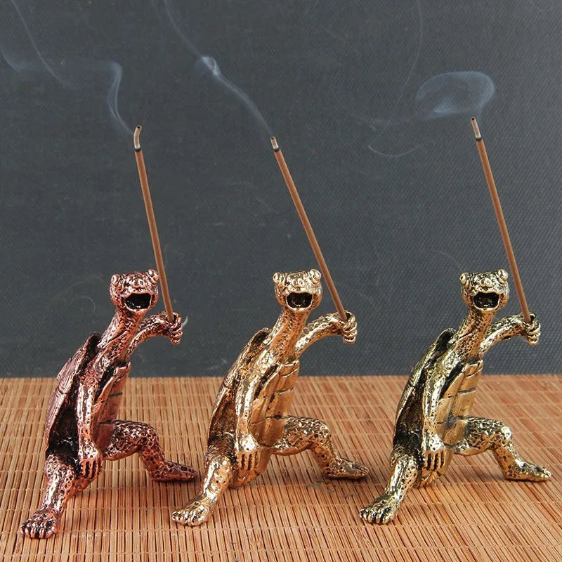 Tinkers Mini Turtle Incense Censer Sandalwood Holder Bronze Stand - Home & Garden > Decor > Home Fragrance Accessories > Incense Holders