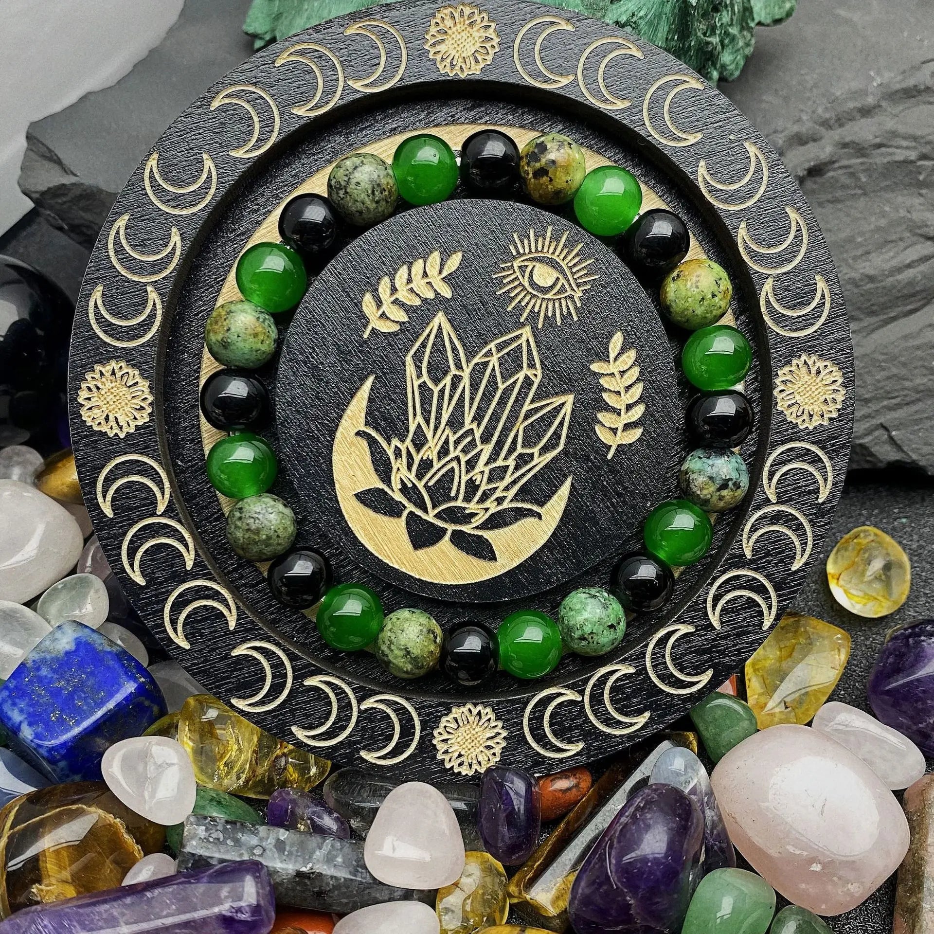 Natural Green Jade Bracelet For Men Balance By Tinkers