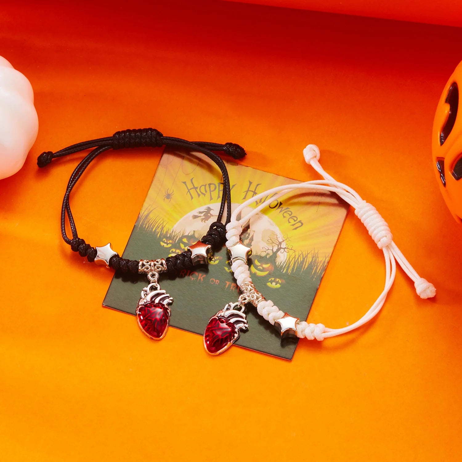 Red Heart Pendant Couple Bracelets Healing Love Gift