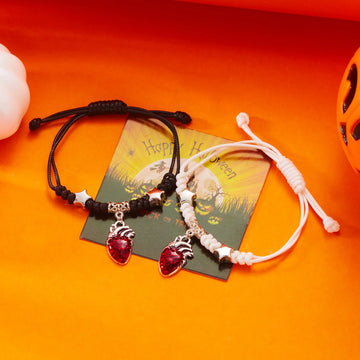 Red Heart Pendant Couple Bracelets Healing Love Gift