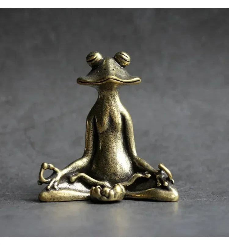 Copper Frog Incense Holder — Handcrafted Zen Figurine for Meditation & Home Decor