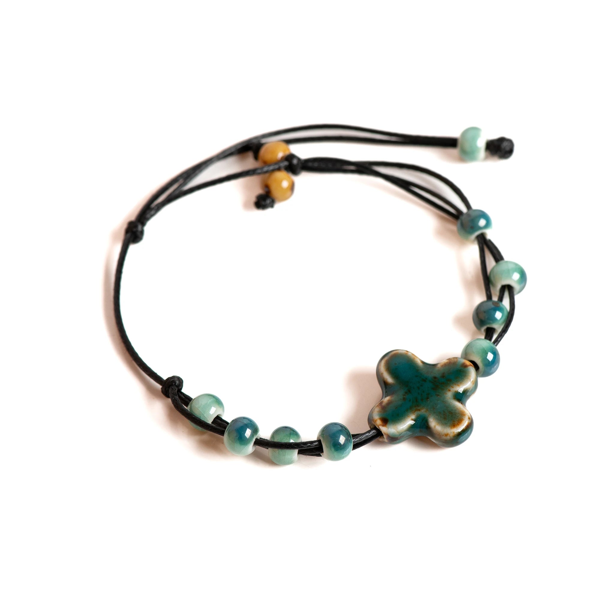 Tinkers Tinkers Ceramic Floral Charm Bracelet Exclusive Boho Style -