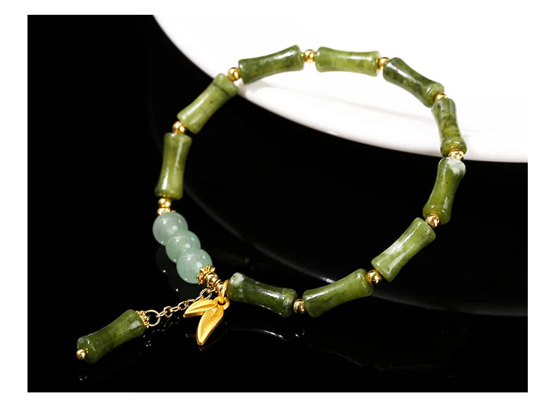 Tinkers JD Southern Jade Bamboo Leaf Pendant Bracelet Limited -