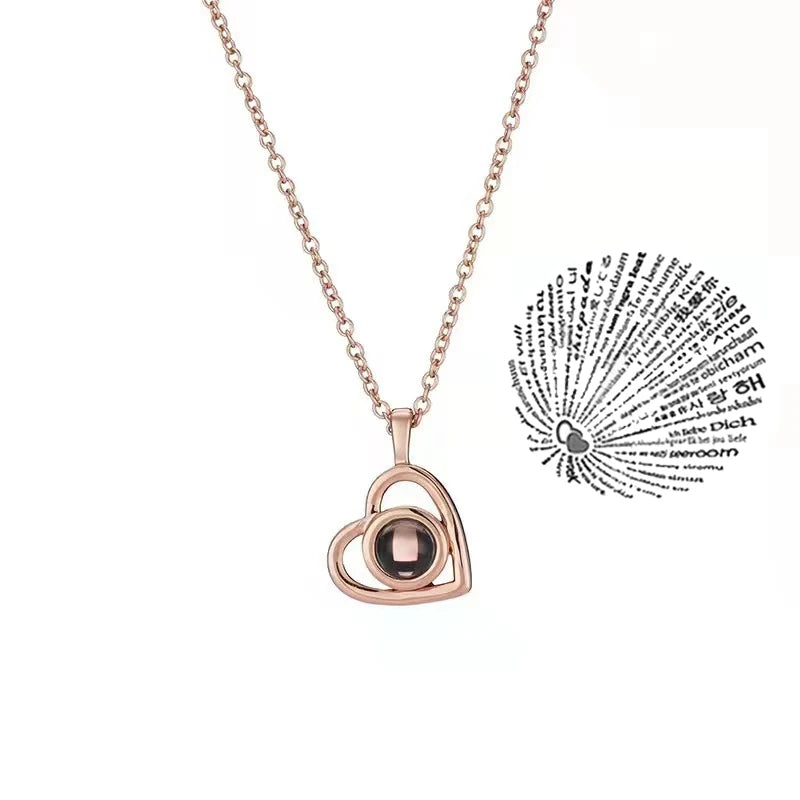 Tinkers Projection Necklace 100 Languages I Love You Pendant -