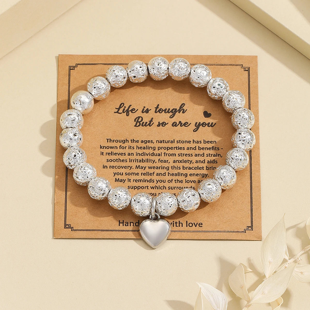 Tinkers Pink Zebra Bead Bracelet Crystal Stone Healing Mood Tracker - Apparel & Accessories > Jewelry > Bracelets