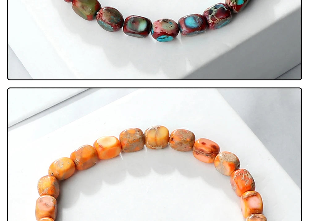 Tinkers Tinkers Vintage Emperor Rare Natural Stone Beaded Bracelet -