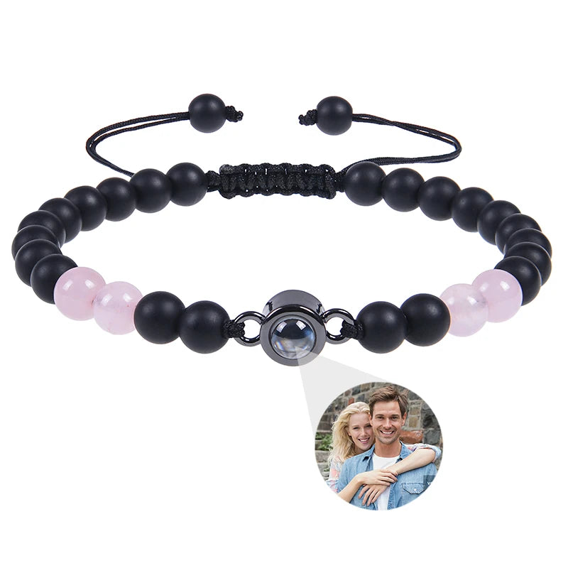 Schwarzes mattes Tigerauge-Fotoarmband von Tinkers Energy