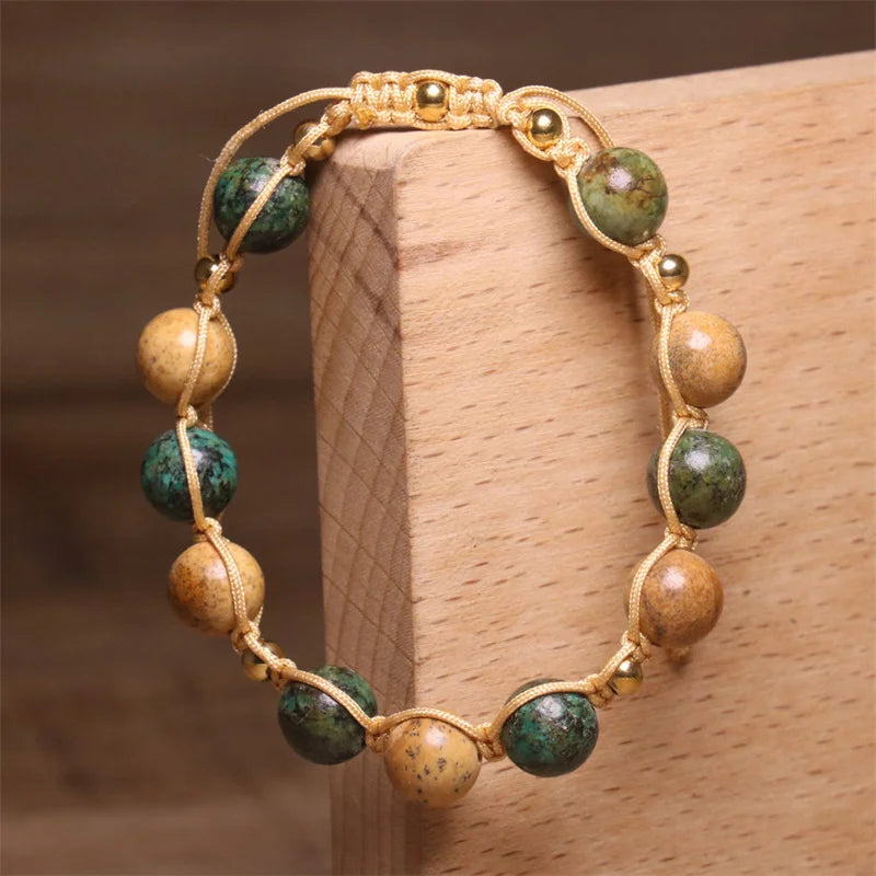 Tinkers Bohemian Picture Jasper Beaded Bracelet Exclusive Turquoise -