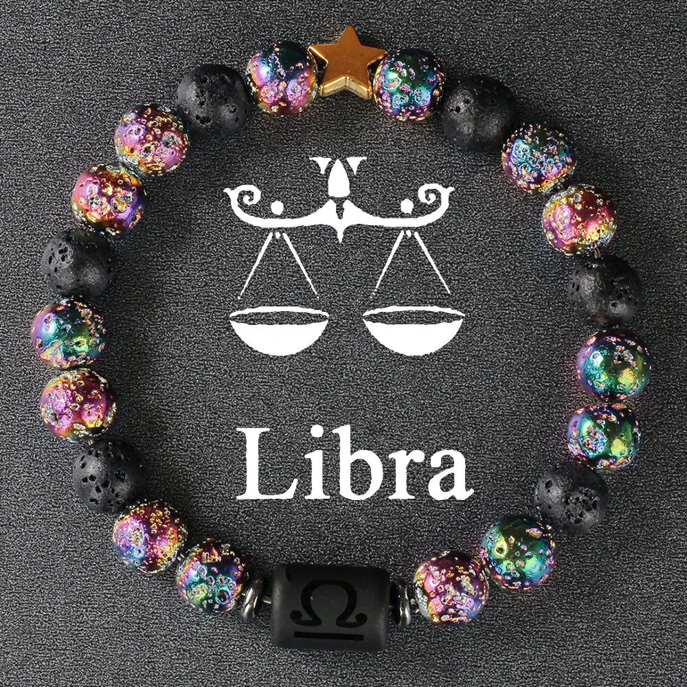 Natural Stone Zodiac Protection Bracelet For Men and Women