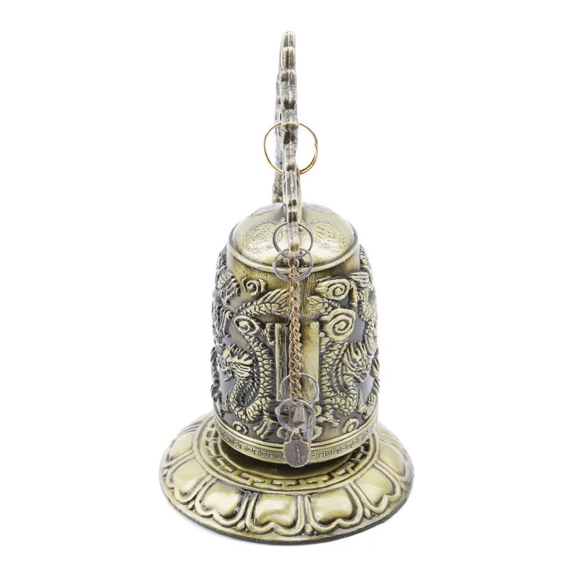 Tinkers Lock Dragon Carved Buddhist Bell Geomantic Meditation Altar - Religious & Ceremonial > Religious Items > Religious Altars
