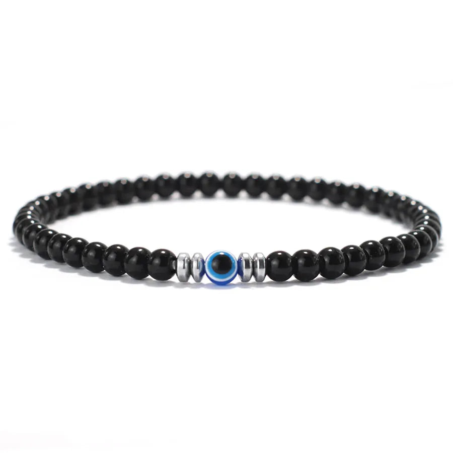 Tinkers Evil Eye Beaded Bracelet For Men With Tiger Eye Beads - Apparel & Accessories > Jewelry > Bracelets