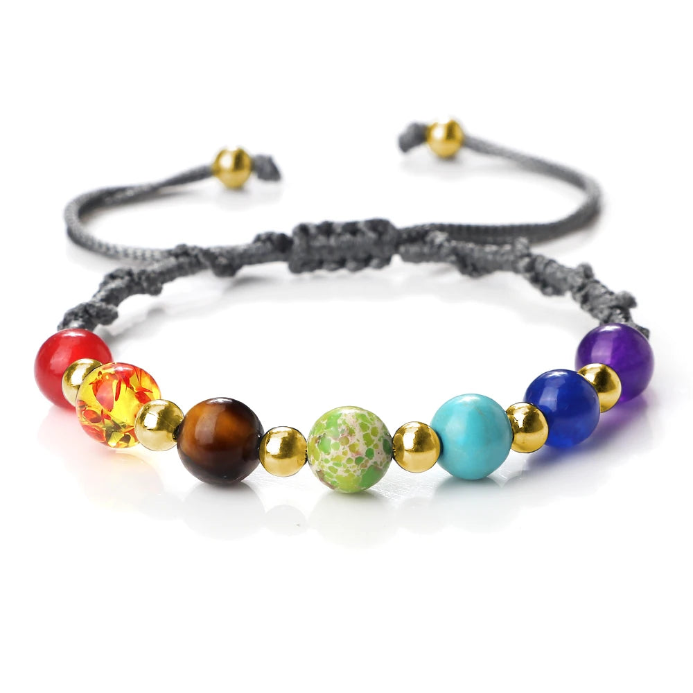 7 Chakra Gemstone Bracelet For Balance Unisex By Tinkers