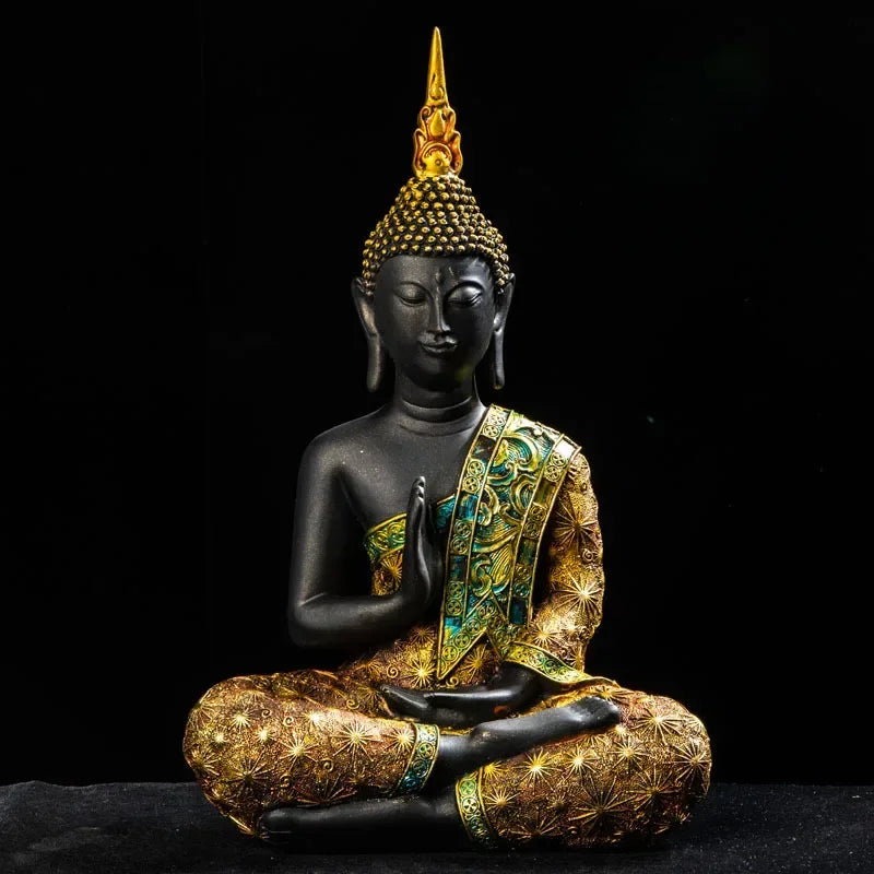 Tinkers Large Buddha Statue Green Resin Buddha Sculpture Home Decor - Home & Garden > Decor > Artwork > Sculptures & Statues