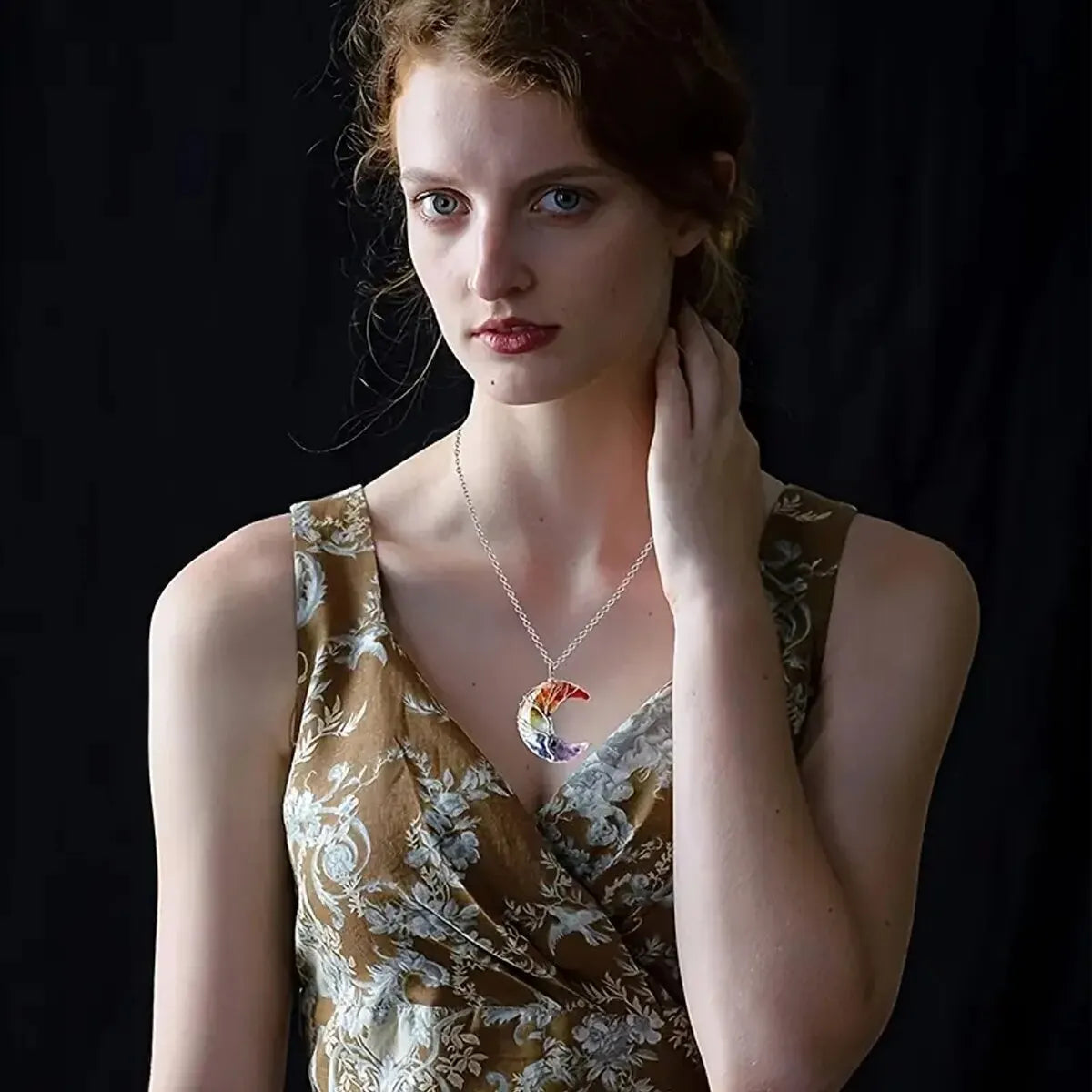 Handcrafted 7 Chakra Healing Natural Stone Necklace by Tinkers for Women